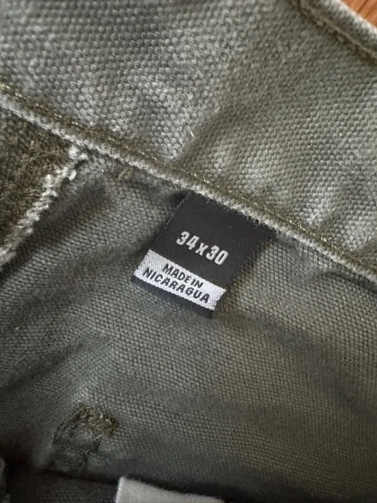 Men’s Carhartt Loose-Fit Washed Duck Utility Work Pants 34x30 olive green - Picture 5 of 7